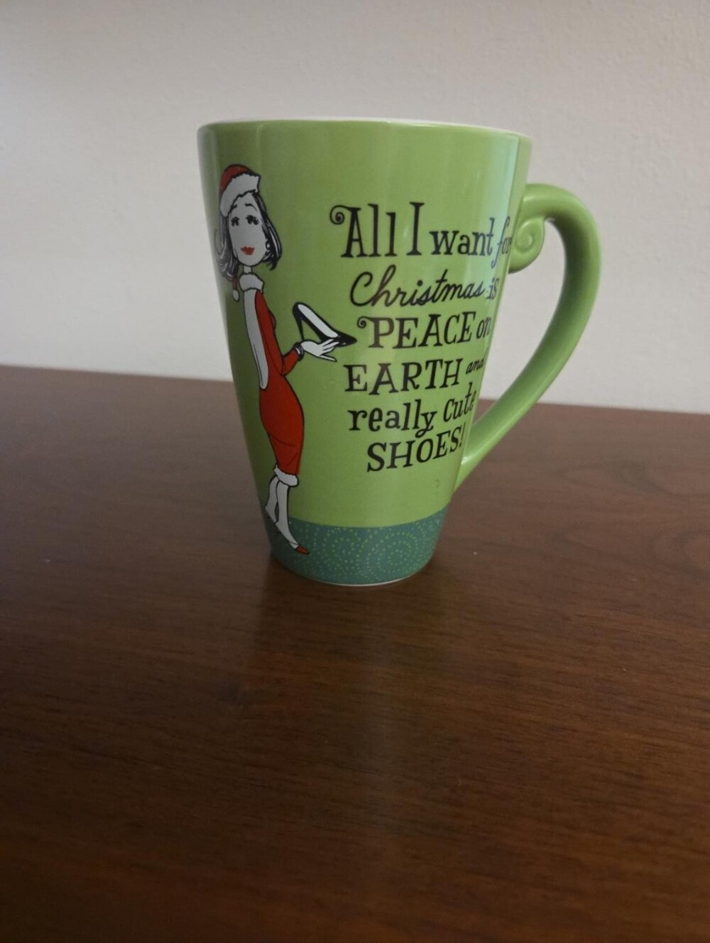 Hallmark Christmas Peace on Earth & Really Cute Shoes Green MugFun and festive